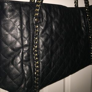 Vegan Leather Quilted Tote Chain Straps!